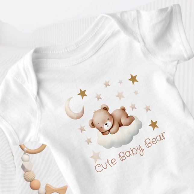 Niedlicher Teddybär mit Sternen Baby Strampler (Von Creator hochgeladen)