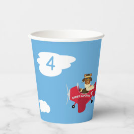 Niedlicher Teddybär Pilot Individuelle Name und Al Pappbecher