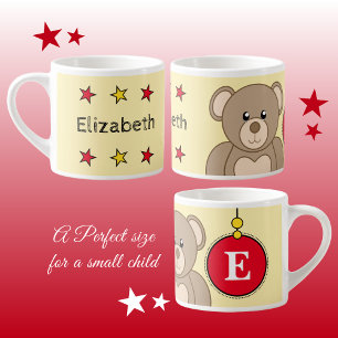 Niedlicher Teddybär, rot gelb mit Sternenkind Espressotasse