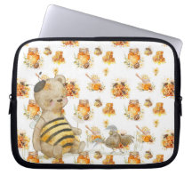 niedlicher Teddybär und Bienen