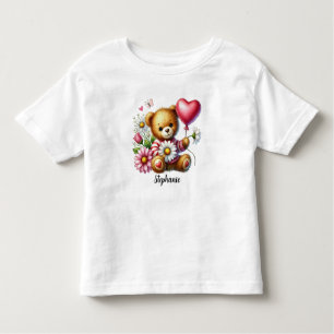 Niedlicher Teddybär-Valentinstag Kleinkind T-shirt