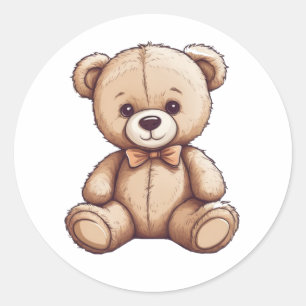 niedlicher Teddybärchen Runder Aufkleber