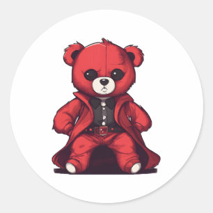 Niedlicher Teddyboy Runder Aufkleber