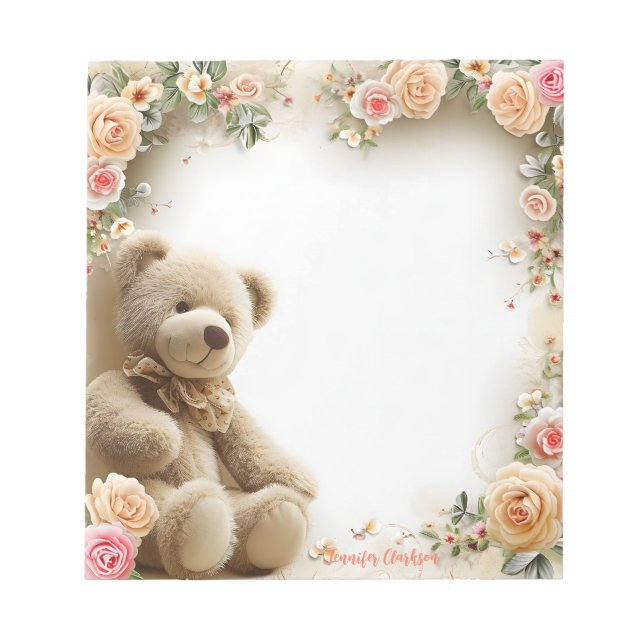 Niedlicher Tedyy Bear 5.5" x 6" Notepad - 40 Seite Notizblock (Vorderseite)
