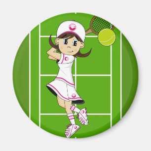 Niedlicher Tennis-Mädchen-Magnet Magnet