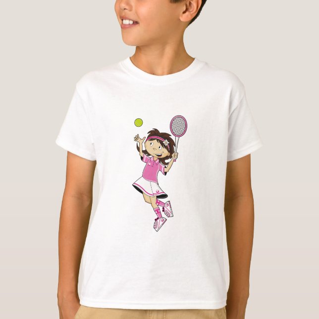 Niedlicher Tennis-Mädchen-T - Shirt (Vorderseite)