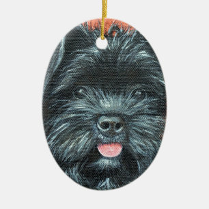 Niedlicher Terrier Dog Malerei Keramikornament