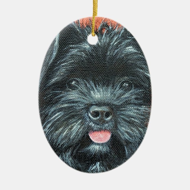 Niedlicher Terrier Dog Malerei Keramikornament (Vorne)
