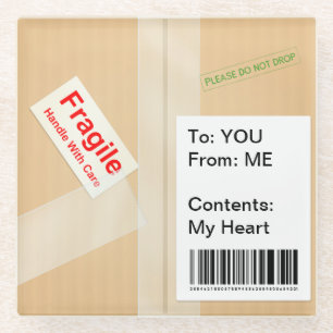 Niedlicher Text für Miniaturauslieferung Glasuntersetzer