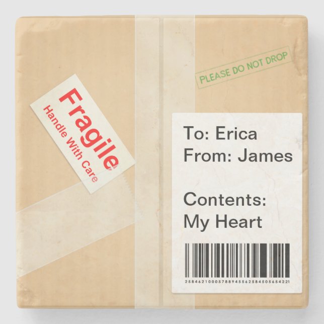 Niedlicher Text für Miniaturauslieferung Steinuntersetzer (Vorderseite)