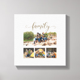 Niedlicher Text für  Skripte mit vier Familienfoto Leinwanddruck