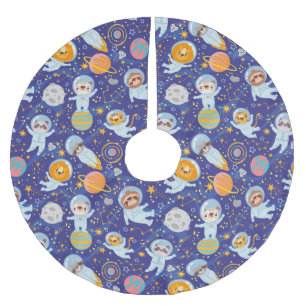 Niedlicher Tiere Astronauten Polster-Tree Ski Polyester Weihnachtsbaumdecke