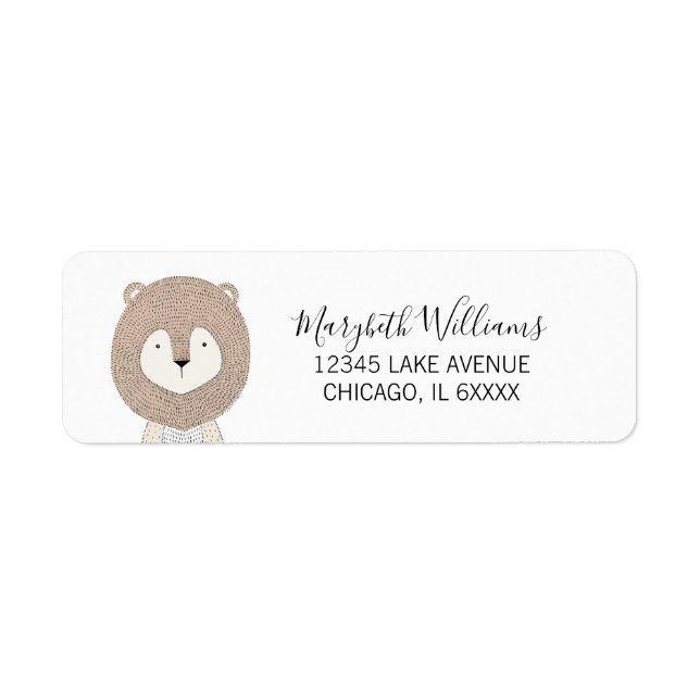 Niedlicher Tiere Baby Shower Address Labels | Lion (Vorne)