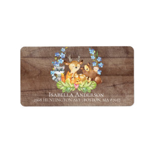 Niedlicher Tiere Boys Baby Showadresse Etikett Adressaufkleber