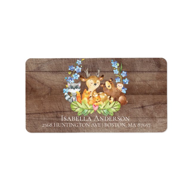 Niedlicher Tiere Boys Baby Showadresse Etikett Adressaufkleber (Vorne)