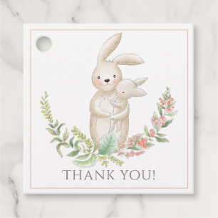 Niedlicher Tiere Bunny Pink Baby Dusche Danke Geschenkanhänger