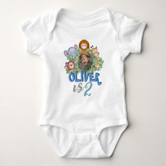 Niedlicher Tiere Foto Rahmen Thema Baby Strampler