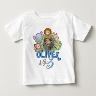Niedlicher Tiere Foto Rahmen Thema Baby T-shirt