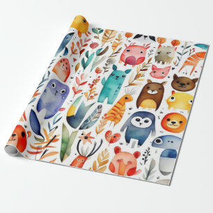Niedlicher Tiere Geschenkideen Papier Geschenkpapier