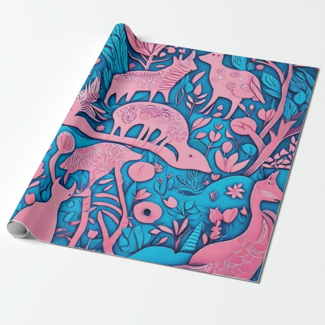 Niedlicher Tiere Geschenkideen Papier Geschenkpapier (Ungerollt)