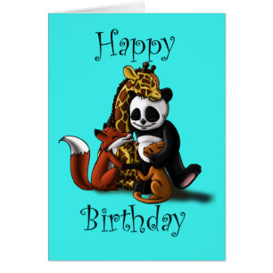Niedlicher Tiere Giraffe Panda Cat Fox Geburtstag