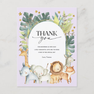 Niedlicher Tiere Girl baby dusche danke Postcard Einladungspostkarte