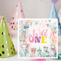 Niedlicher Tiere Safari Wild One Geburtstagsparty