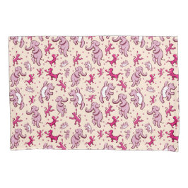 Niedlicher Tiere tanzen rosa Mustername Kissenbezug