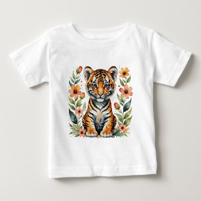 Niedlicher Tiger Baby T-shirt (Vorderseite)