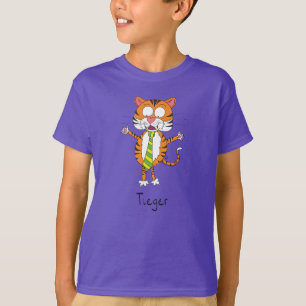 Niedlicher Tiger Cartoon Kinder T-Shirt