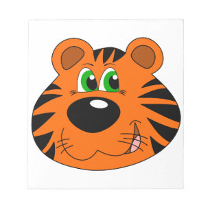 Niedlicher Tiger-Cartoonkopf Notizblock