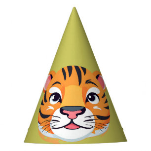 Niedlicher Tiger Face Safari Wilder Dschungel Gebu Partyhütchen