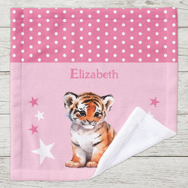 Niedlicher Tiger gibt den Namen polka dots stars p Waschlappen