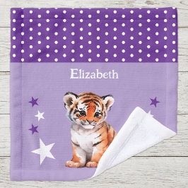 Niedlicher Tiger hinzufügen Namen polka dostars li Waschlappen