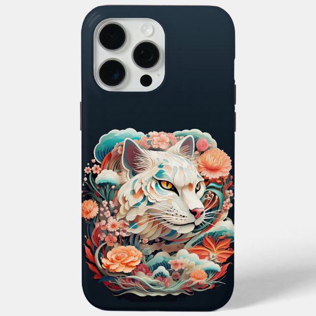 Niedlicher Tiger mit Blume Papier Ausschnitt Case-Mate iPhone Hülle (Rückseite)