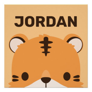 Niedlicher Tiger mit Personalisiertem Namen Poster