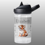 Niedlicher Tiger trägt den Namen mit Sternen Kinde Trinkflasche<br><div class="desc">CamelBak Eddy® Wasserflasche für Kinder. Personalisieren mit einem Namen. Diese Wasserflasche hat einen niedlichen Tiger mit Sternen in den Farben grau und weiß.</div>