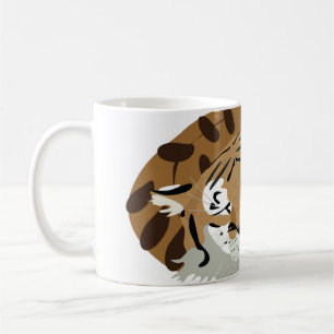 Niedlicher Tiger über Schlafen. Lächelnder Ausdruc Kaffeetasse