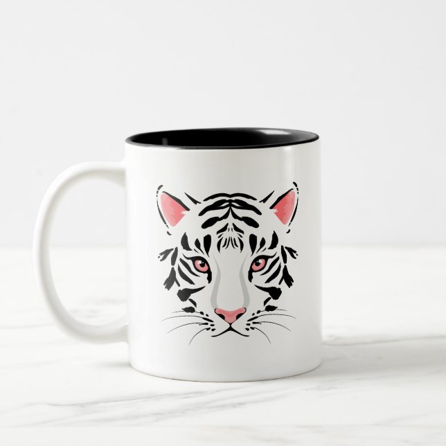 niedlicher Tiger Zweifarbige Tasse (Links)