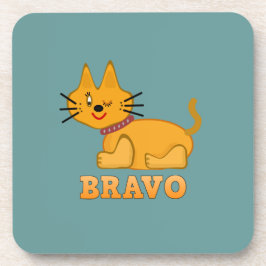 Niedlicher Tigerkatze, tapfer Cartoon Getränkeuntersetzer