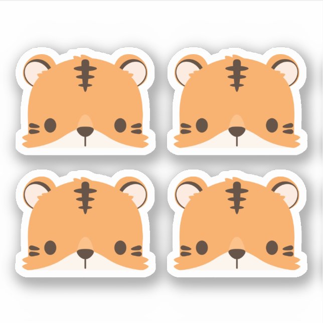 Niedlicher Tigersticker Aufkleber (Vorderseite)