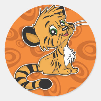 Niedlicher Tigersticker Runder Aufkleber