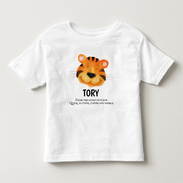 Niedlicher TigerTorynamen-Bedeutungs-T - Shirt (Vorderseite)