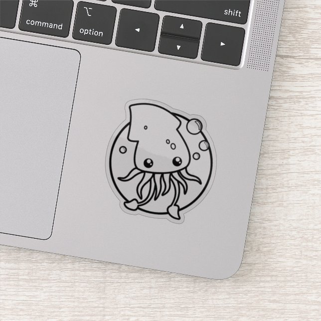 Niedlicher Tintenfisch, kundenspezifisch geschnitt Aufkleber (Detail)