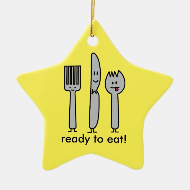 Niedlicher Tischbesteck-Gerät-Gabel-Messer Spork Keramikornament (Vorne)