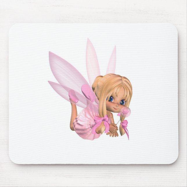 Niedlicher Toon Ballerina Fairy in Pink - Lounge Mousepad (Vorne)