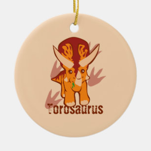 Niedlicher Torosaurus Keramik Ornament