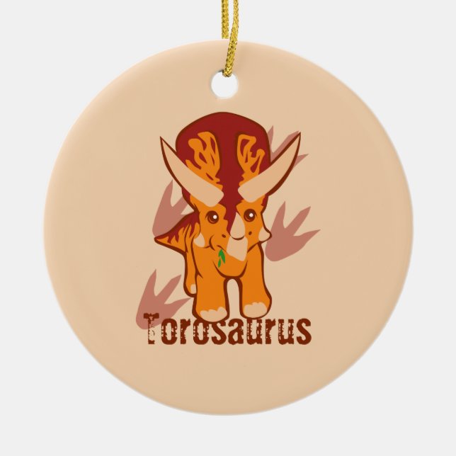 Niedlicher Torosaurus Keramik Ornament (Vorne)