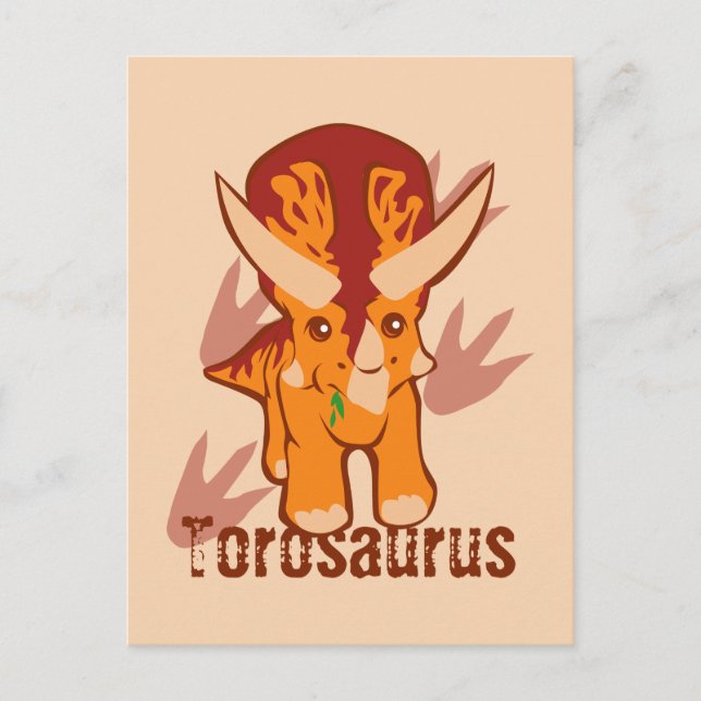 Niedlicher Torosaurus Postkarte (Vorderseite)