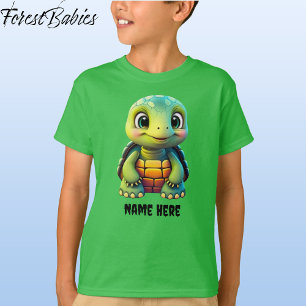 Niedlicher Tortoise Kid's Turtle Animal Cartoon Gr T-Shirt